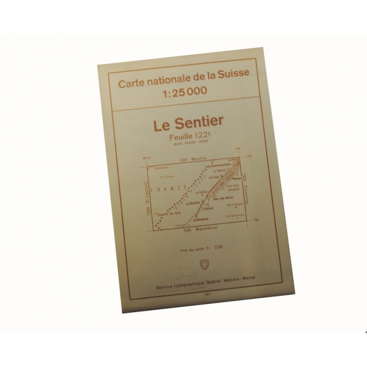 Schweizer Armee - Landeskarte 1:25 000 - Le Sentier