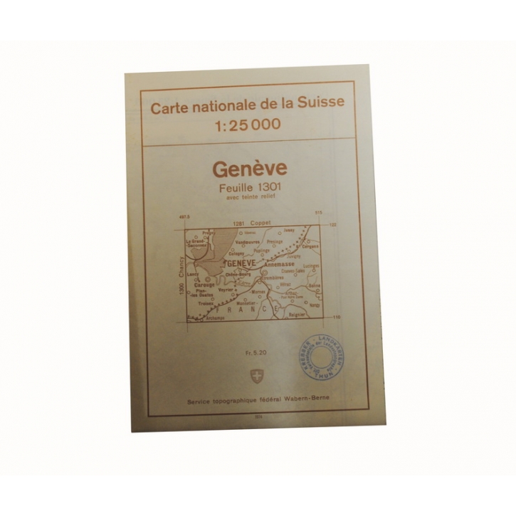 Schweizer Armee - Landeskarte 1:25 000 - Genf - Genève
