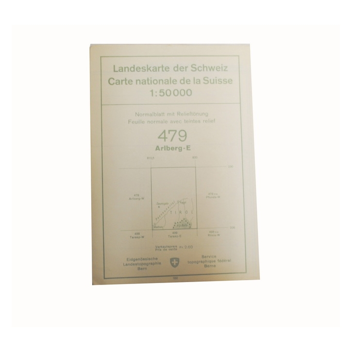 Schweizer Armee - Landeskarte 1:50 000 - Arlberg - E