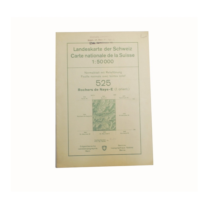 Schweizer Armee - Landeskarte 1:50 000 - Rochers de Naye-E