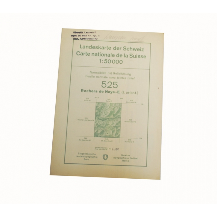 Schweizer Armee - Landeskarte 1:50 000 - Rochers de Naye-E