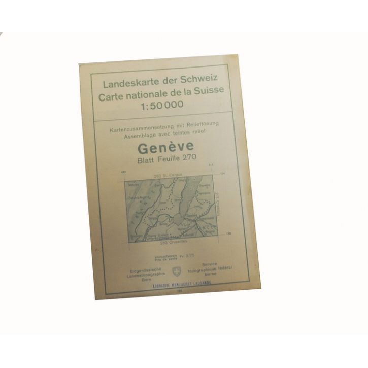Schweizer Armee - Landeskarte 1:50 000 - Genève