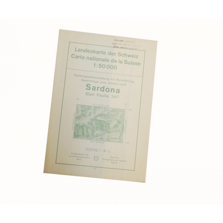 Schweizer Armee - Landeskarte 1:50 000 - Sardona