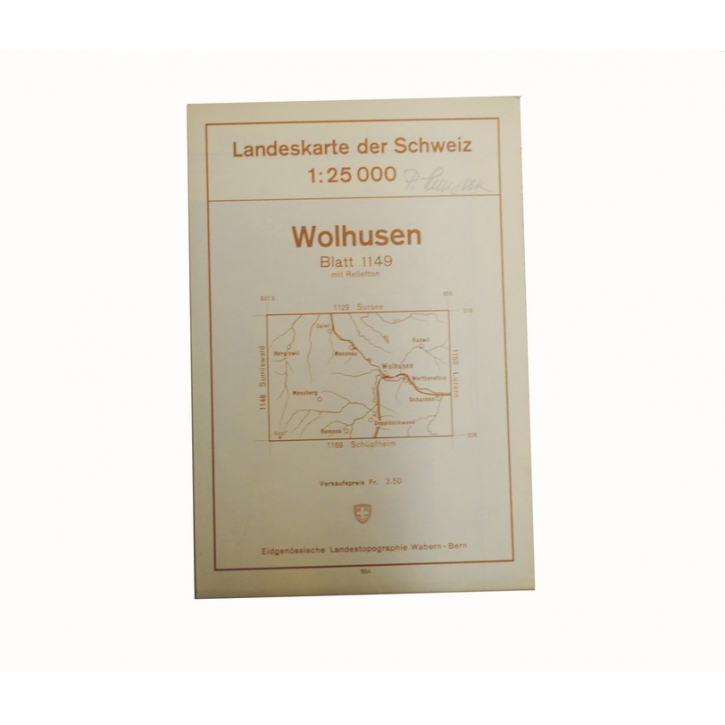Schweizer Armee - Landeskarte 1:25 000 - Wolhusen