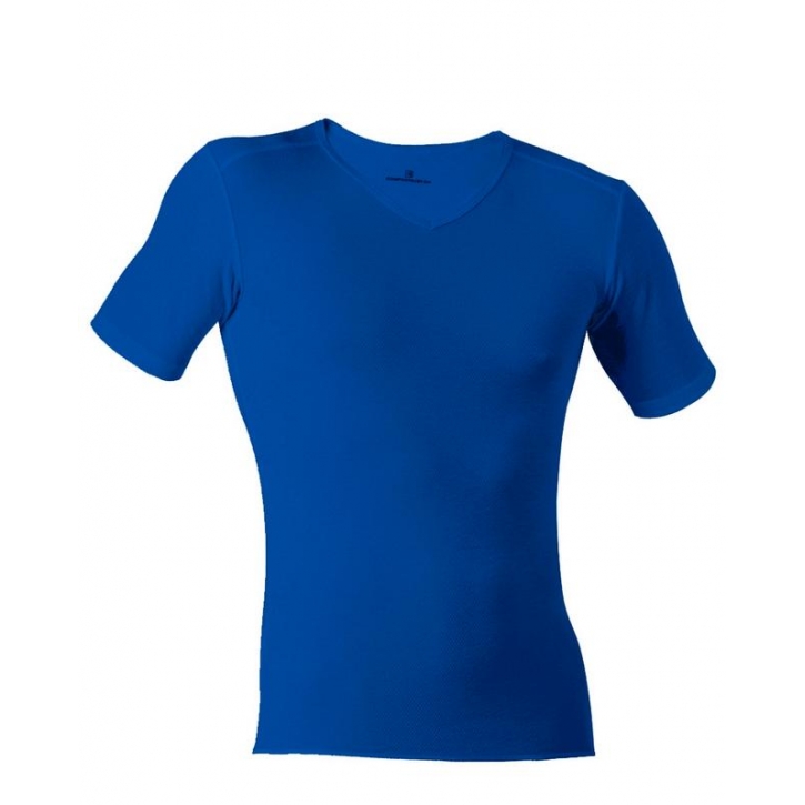 ComforTrust - Layer 1 - Man - T-Shirt 1/4 V-Neck - royalblau - XXS
