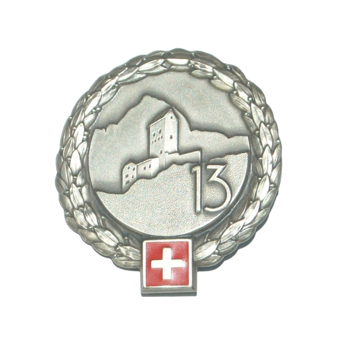 Béret-Emblem - Festungsbrigade 13 - Silberrand