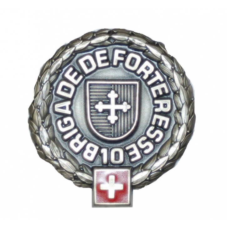 Béret-Emblem - Festungsbrigade 10 - Silberrand